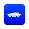 Armored personnel carrier icon digital blue