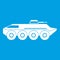 Armored personnel carrier icon white