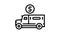 armored truck transport line icon animation