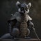 armored warrior lemur. Cool 3d Lemur cartoon