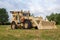 Armored wheel loader in deser camouflage