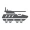 Armoured personnel carrier glyph icon, army and military, tank sign, vector graphics, a solid pattern on a white