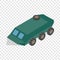 Armoured troop carrier wheeled isometric icon