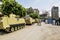 Armoured vehicles and soldiers in front of the National Museum i