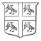 Arms of the Heralds College for the office that regulates heraldry vintage engraving