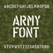 Army alphabet font. Stencil type letters and numbers.