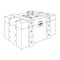Army ammunition box. Military box. Outline drawing