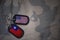 army blank, dog tag with flag of united states of america and taiwan on the khaki texture background.