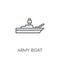 army boat linear icon. Modern outline army boat logo concept on