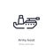 army boat outline icon. isolated line vector illustration from army and war collection. editable thin stroke army boat icon on