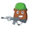 Army brown bread character cartoon