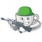 Army coffee character cartoon style