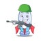 Army cute rocket character cartoon