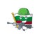 Army flag bulgarian hoisted on cartoon pole