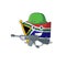 Army flag south africa on a character