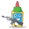 Army glue bottle character cartoon