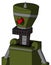 Army-Green Automaton With Vase Head And Keyboard Mouth And Angry Cyclops Eye And Spike Tip