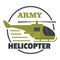 Army helicopter icon, flat style