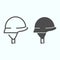 Army helmet line and glyph icon. Soldier hat vector illustration isolated on white. Warrior head defence outline style