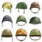 Army helmet soldier mockup set, realistic style