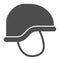 Army helmet solid icon. Soldier head protection, ammunition symbol, glyph style pictogram on white background. Military