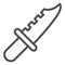 Army knife line icon. Blade dagger, hunting weapon symbol, outline style pictogram on white background. Military or