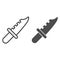 Army knife line and solid icon. Blade dagger, hunting weapon symbol, outline style pictogram on white background