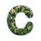 Army letter C - Capital 3d Camo font - Army, war or survivalism concept