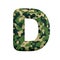 Army letter D - Capital 3d Camo font - Army, war or survivalism concept
