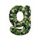 Army letter G - Small 3d Camo font - Army, war or survivalism concept