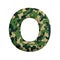 Army letter O - Large 3d Camo font - Army, war or survivalism concept