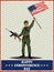 Army man on 4th of July Happy Independence Day America background