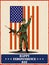 Army man on 4th of July Happy Independence Day America background