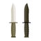 Army Military knife. Set of two martial blades dark green