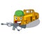 Army miniature locomotive mine in cartoon shape