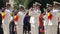 Army music band performing at a parade