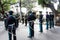 Army officers are standing by waiting for the Brazilian independence day parade