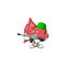 Army red loudspeaker cartoon character with mascot