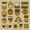 Army signs and badges or stripes elite military service