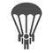 Army skydiver solid icon. Parachute jump, parachutist soldier symbol, glyph style pictogram on white background