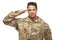 Army soldier saluting