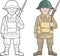 Army soldier during World War I coloring