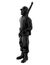Army soldiers silhouette. Soldier keeps watch on guard. Rangers on border. Commandos team unit. Special force crew.