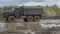 Army Staff Russian truck driving on dirt road