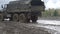 Army Staff Russian truck driving on dirt road