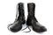Army style black leather boots
