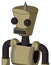 Army-Tan Automaton With Cylinder-Conic Head And Square Mouth And Two Eyes And Spike Tip