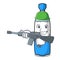 Army water bottle character cartoon