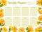 Arnica Herb Nature Week Planner Design with Meadow Flower Vector Template