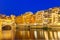 Arno and Ponte Vecchio at night, Florence, Italy